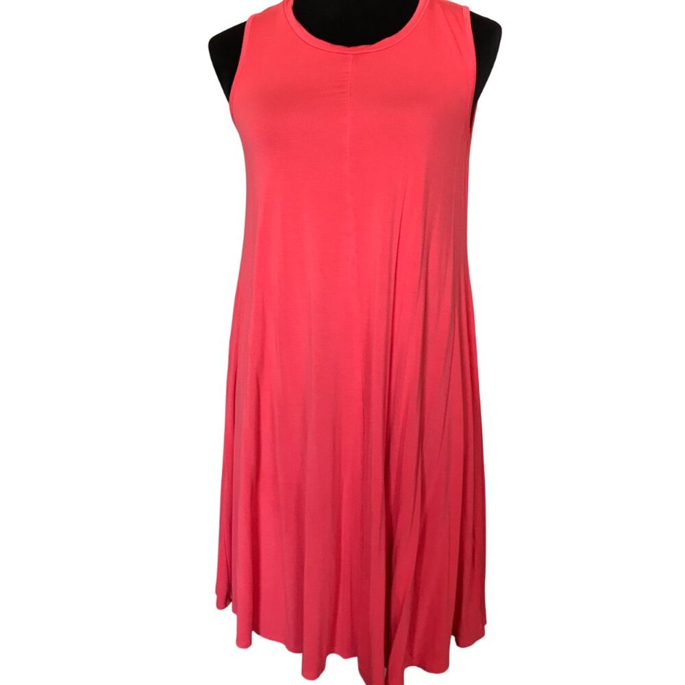 Cupio Sleeveless Swing Dress, Flowy Tangerine Orange Size Small Petite